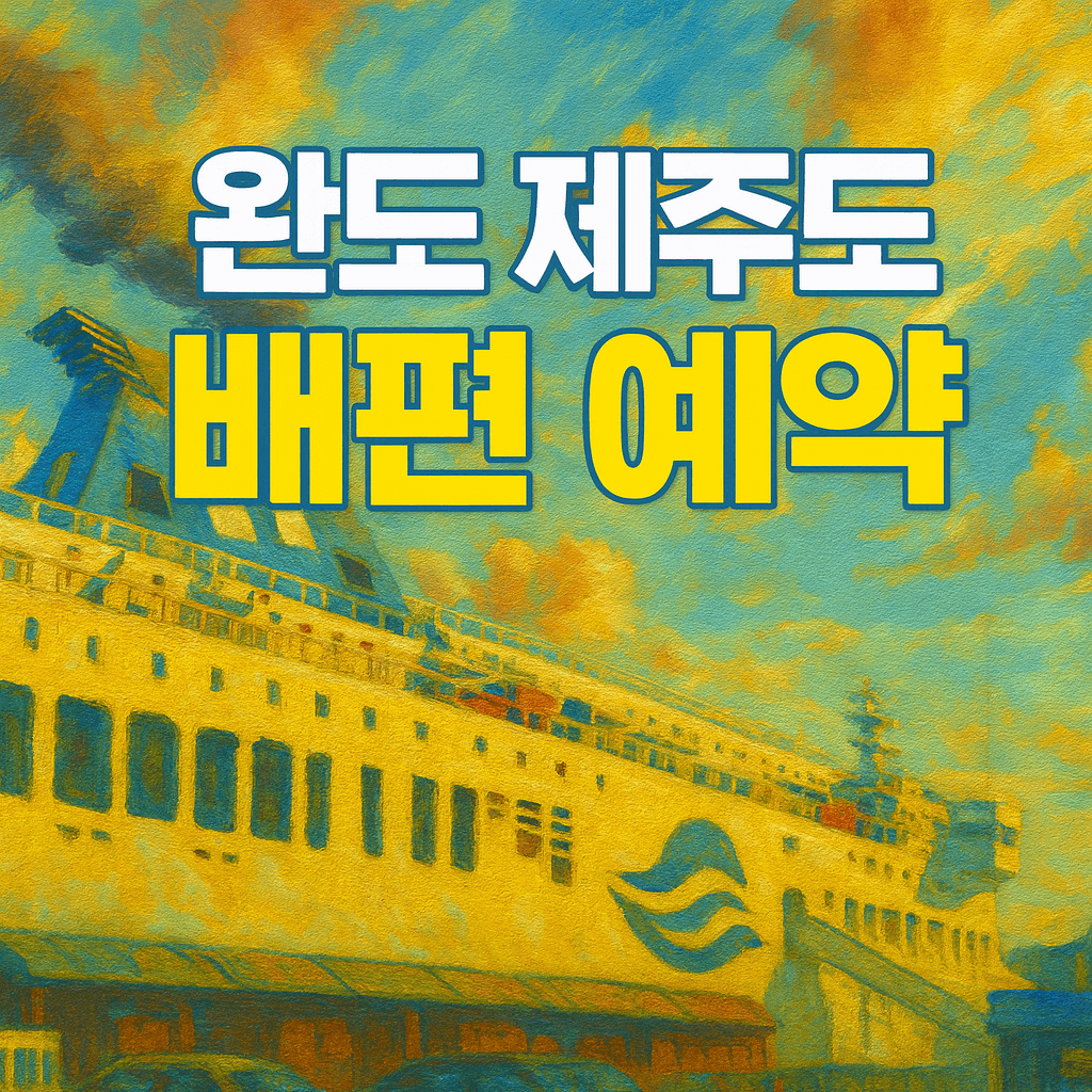 완도 제주도 배편 예약